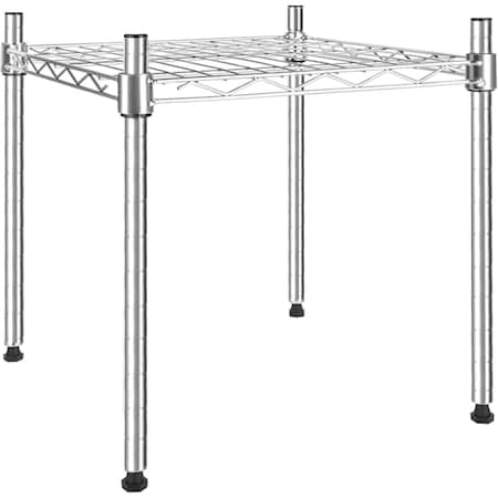Whitmor HealSmart Heavy Duty Shelving Unit, Wire Metal Stackable Storage, 1-Tier Shelf, Chrome, 15in W x 13 HKSHLF15151401C