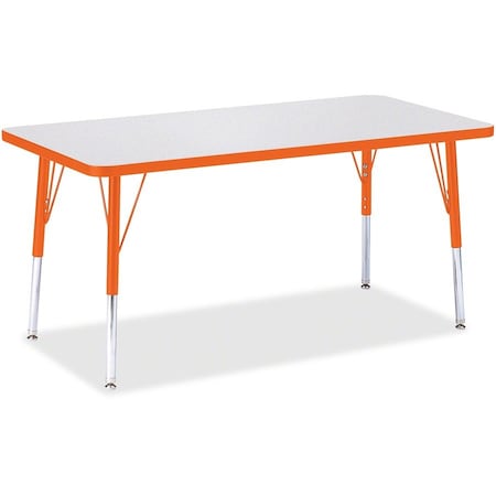 Jonti-Craft Berries Rectangle Activity Table, 24 in. x 48 in., E-height, Freckled Gray/Orange/Gray 6403JCE114