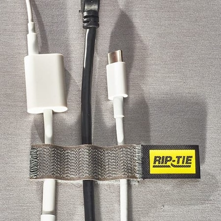 Rip-Tie Cable Tie Strap, 4 in L, 1-1/2 in Max Bundle Dia., White, Nylon, 90 lb Strength, 2 PK A-04-002-W