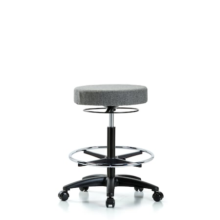 Blue Ridge Ergonomics Bench Stool, Hi, Fabric, CF, Casters, Gry BR-FHBSO-RG-CF-RC-F44