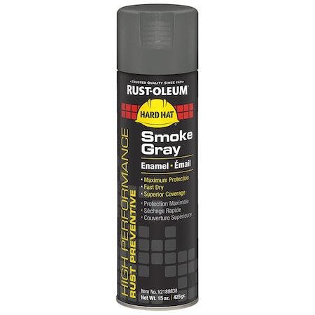 Hard Hat 15 Oz Rust-Oleum Brands Smoke Gray Enamel Spray Paint V2188838