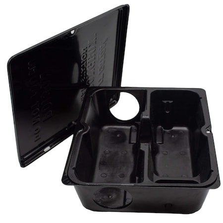 Jt Eaton Strongbox Galvanized Steel Tamper-Resistant Bait Station, Black Powder Coating 910TP-BK