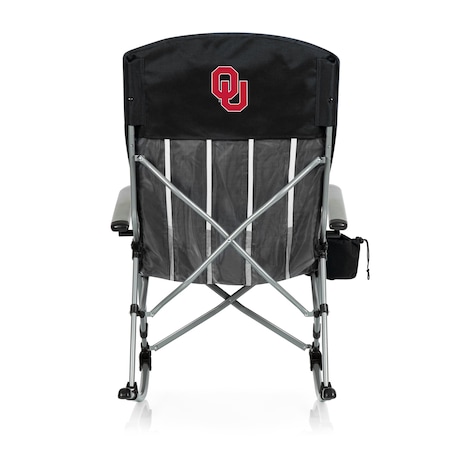 Picnic Time Family Of Brands NCAA Oklahoma Sooners Outdoor Rocking Camp Chair - XL Heavy Duty Camping Chair 805-01-175-454-0