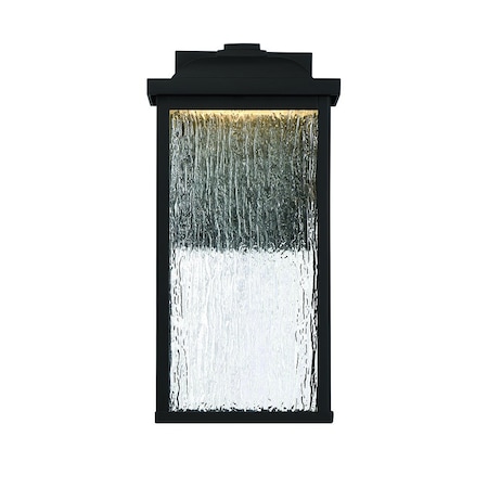 Eurofase Venya Comtemporary LED Outdoor Sconce, 1-Light, Rectangle, Dimmable, Black/Glass 44476-014