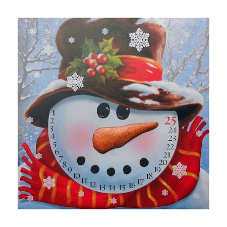 Homeroots Count Down to Christmas Snowman Canvas Wrapped Canvas Print Wall Art 505495