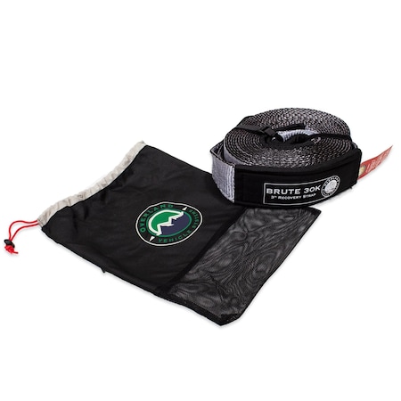Overland Vcl Tow Ropes & Straps, 3 Inch Width X 30 Foot Length; Rated At 30,000 Pounds; Gray With Black Ends; 19069916