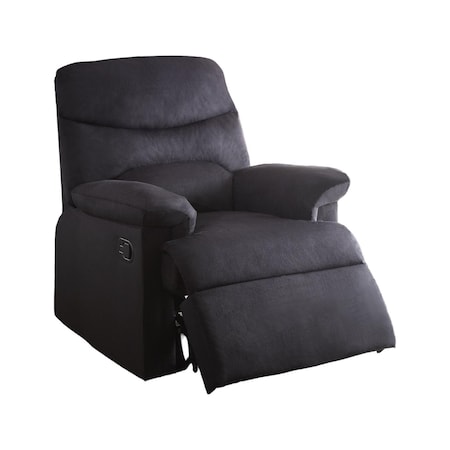 Homeroots 35" Black Microfiber Manual Recliner 285824