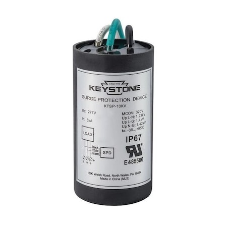 Keystone External Surge Protector, Parallel Wiring; Input Voltage 120-277V, Max Peak Protection Rating (10KV,  KTSP-10KV