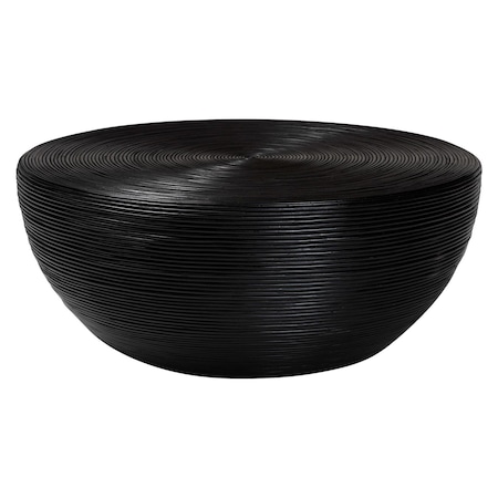 Bali & Pari Tokyo Laminated Natural Rattan Coffee Table, Black 259-14300-ZORO