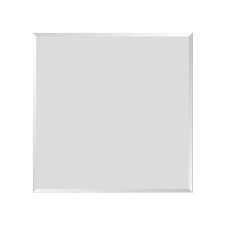 Fab Glass And Mirror 30in. W x 30in. H Frameless Square Beveled Edge Bathroom Vanity Mirror, Tempered, Glass MSQ30BE6MM