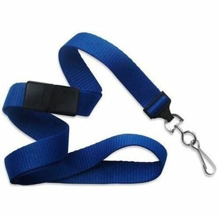 Brady LANYARD STANDARD, ROYAL BLUE 5/8in, FLAT WOVEN BREAK-AWAY LANYARD W/NICKEL PLATED STEEL SWIVEL HOOK 2138-5002