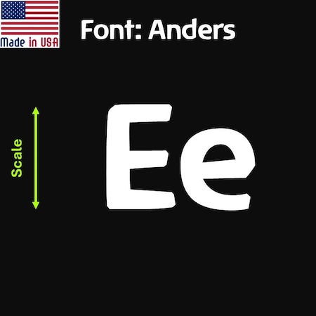Aacc Self-Adhesive Vinyl Letter: E, Scale: 2.5 in. Color: White Font: Anders by, 8PK AACC-Anders-UE-White-I2.5x8