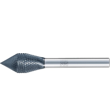Pferd Carbide Bur for Robotics Applications, KZW Shape, MICRO Cut 1/2 in x 1 in x 1/4 in Shank 21001