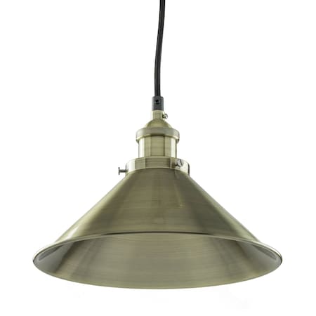 Sunlite 10in. Antique Brass Farmhouse 4' Braided Woven Cord Pendant Fixture, 60W Max Bulb Not Included 07008-SU