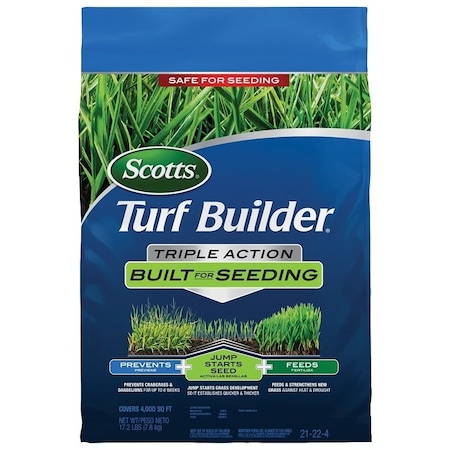 Scotts Turf Builder TripleAction Lawn Fertilizer, Solid, Fertilizer, OffWhite, 17.3 lb Bag 23001