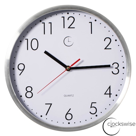 Clockswise 12in Waterproof Indoor/Outdoor Aluminum Wall Clock with Quartz Movement - Weather-Resistant QI004934