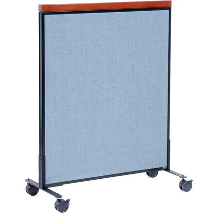 Global Industrial Interion Mobile Deluxe Office Partition Panel, 36-1/4"W x 46-1/2"H, Blue 694967MBL
