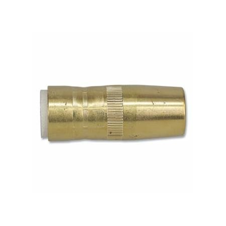 Best Welds Centerfire, Style MIG Gun Nozzle, 5/8 in Bore, 1/8 in Recess, Slim, Brass 900-NS-5818B
