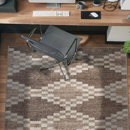 World Rug Gallery Southwestern Geometric Area Rug 4 ft x 6 ft Beige WR92BEIGE4X6