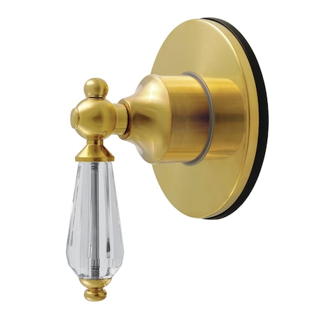 Kingston Brass Single-Handle Six-Way Diverter Valve with Round Trim Kit, Brushed Brass KS4037WLL