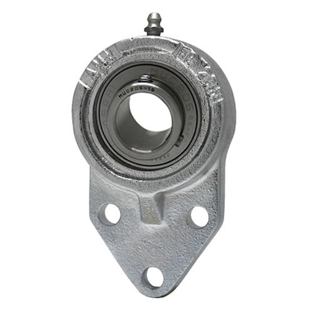 Ami Bearings SINGLE ROW BALL BEARING - 2in STAINLESS SET SCREW NICKEL 3-BOLT FLANGE BRACKET MUCFB210-32NP