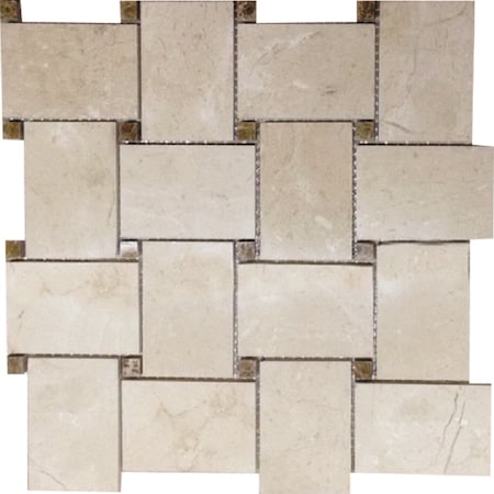 Apollo Tile 11x11 Crema Marfil, Emperador Light Marble Floor and Wall Mosaic Tile 4.2 sqft/case, 5PK APLVL88B28A