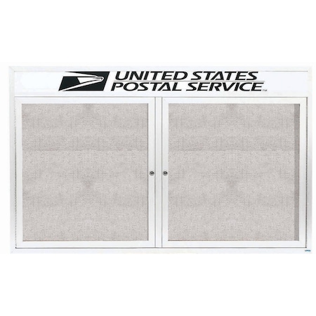 Aarco Outdoor Enclosed Bulletin Board w/ Al Frame Header, Powder Coated White, Neutral 48''Hx72''W ODCC4872RHW