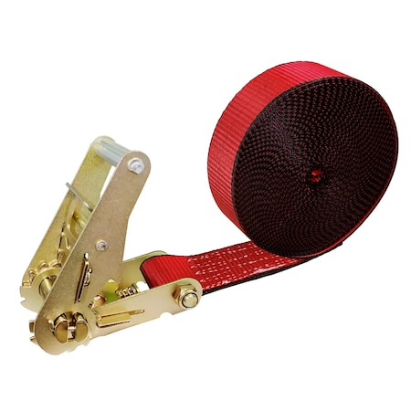 Tie 4 Safe 2'' x 20' Utility Heavy Duty Endless Ratchet Tie Down Strap WLL: 3,333 LBS. Red RT02CK-520E-R-C-1
