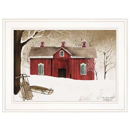 Homeroots New Fallen Snow 1 White Framed Print Wall Art 404399