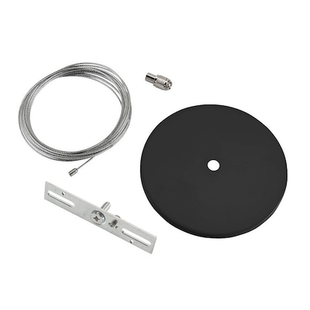 Keystone Canopy Cover Non-Feed Kit, J-Box / Stud Mount | 5" Circular | Black KT-LALED-5CC-1-NF-KIT-B