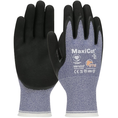 Atg Seamless Knit A3 Engineered Yarn Glove with Nitrile Coated MicroFoam Grip on Palm & Fingers, 12PK 9473