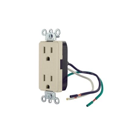 Leviton Commercial Grade Decora Receptacle, 15 Amp, 125 Volt 16252-LI