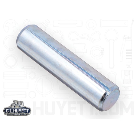 Huyett Type A Grooved Pin, Zinc Plated Low Carbon Steel, 0.375 in Dia x 0.373 in Small End Dia x 1.500 in L GP-0375-1500-A