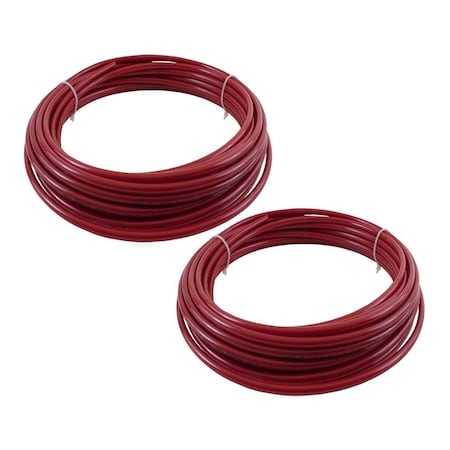 5/8in OD x 100ft Red SAE J844 Nylon Air Brake Tubing DOT Approved, Pneumatic Nylon Line Hose, 2PK