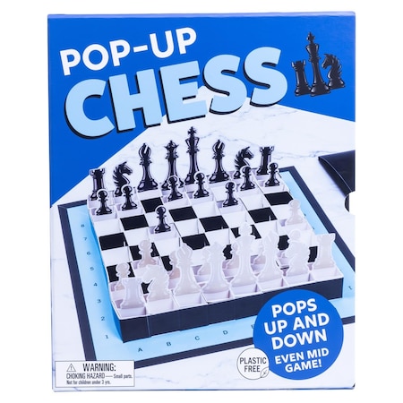 Fizz Pop Up Chess Game Black/White 100450
