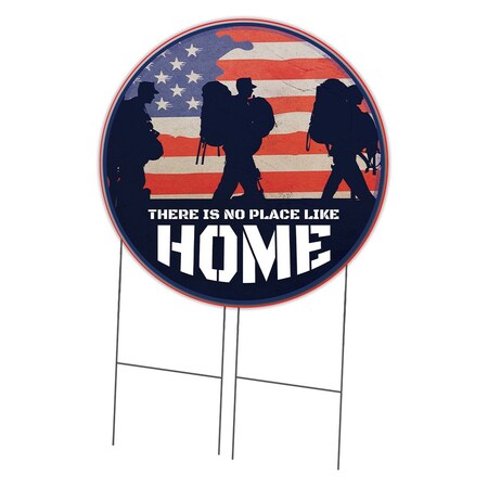 Signmission Corrugated Plastic Sign With Stakes 36in Circular-There Is No Place Like Home C-36-CIR-WS-There is no place like Home