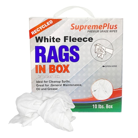Supremeplus Recycled White Sweatshirt Cleaning Rags 10 lbs. Compressed Box SP-5321
