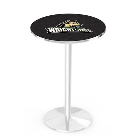 Holland Bar Stool Co 42" Chrome Wright State Pub Table, 36" dia. Top L214C4236WrtStU