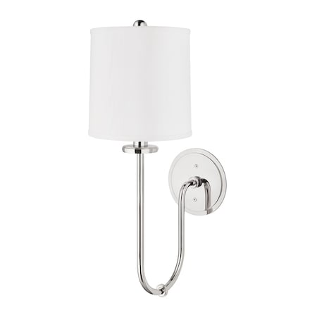 Hudson Valley Lighting Jericho 1 Light Wall Sconce 7 In. Polished Nickel 511-PN