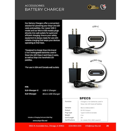 Stop-Lite Charger for SL Battery-C AD-400