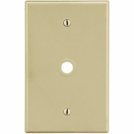 Hubbell Wiring Device-Kellems Wallplate, Mid-Size 1-Gang, .406" Opening, Box Mount, Ivory PJ11I