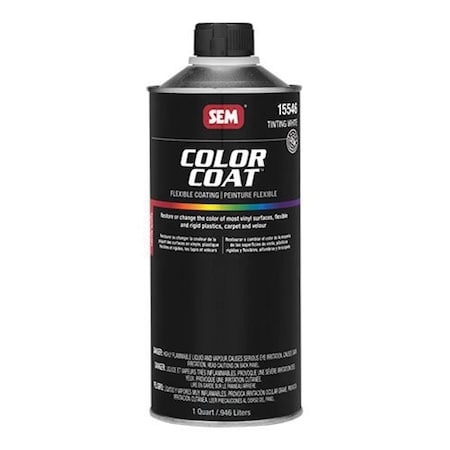 Sem Color Coat Specialty Flexible Coating, 1 quart, Tinting White, Aerosol 15546