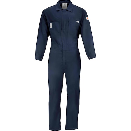 Ironwear 9 oz CAT 2 Flame Resistant Cotton Coveralls with 7 Pockets, Navy, 56 6500FR-N-56