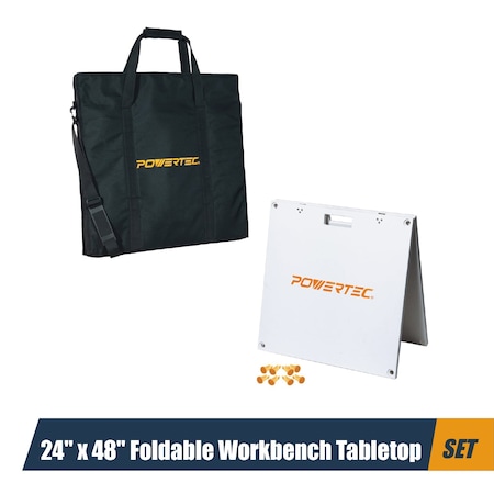 Powertec Arachni-Flex 24in x 48in PVC Waterproof Foldable Workbench Tabletop w/ Carrying Bag 72308