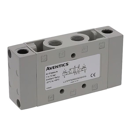 Numatics Valve, Air Pilot, 4 Way, 3 Pos, 3/8 In Port L23PP652O000000