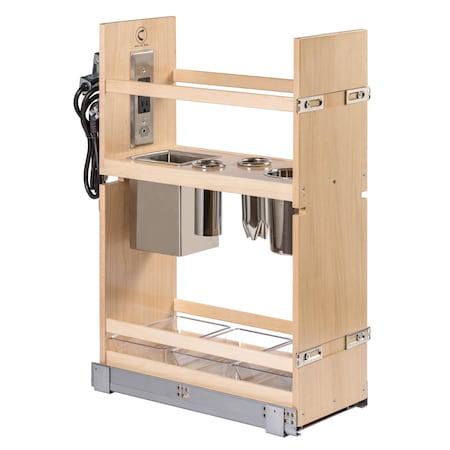 Century Components Signature Series Vanity Cabinet Organizer, 8.875 in. W Solid Maple SIGGO-EL85PF-18