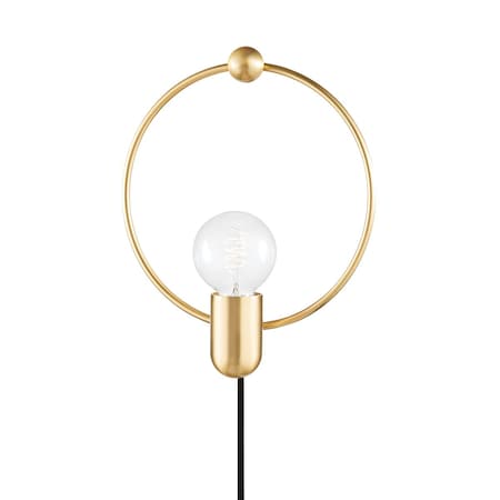 Mitzi Darcy 1 Light Plug-In Sconce 7 In. Aged Brass HL638201-AGB