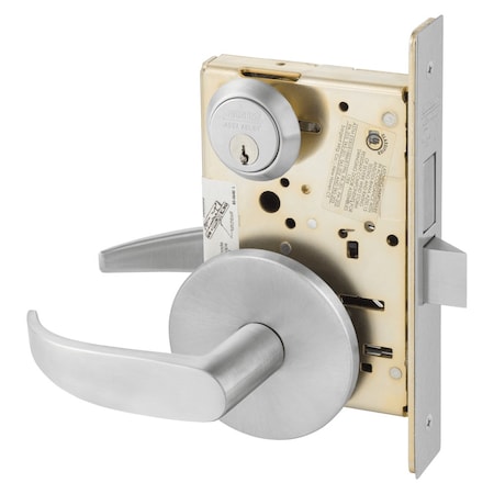 Sargent Grade 1 Dormitory or Exit Mortise Lock, P - Lever, L - Rose, Field Reversible, Conventional Cylinde 8225 LP 26D
