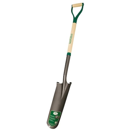 Landscapers Select Drain Spade Shovel, 6 in W Blade, 30 in L Wood Handle W/ D-Grip 34626