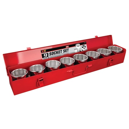 Performance Tool 9 pc. 3/4 in. Dr. Jumbo Socket Set, SAE, 12-Point, Chrome Vanadium W1179